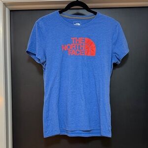 The North Face Blue Tee with Red Logo